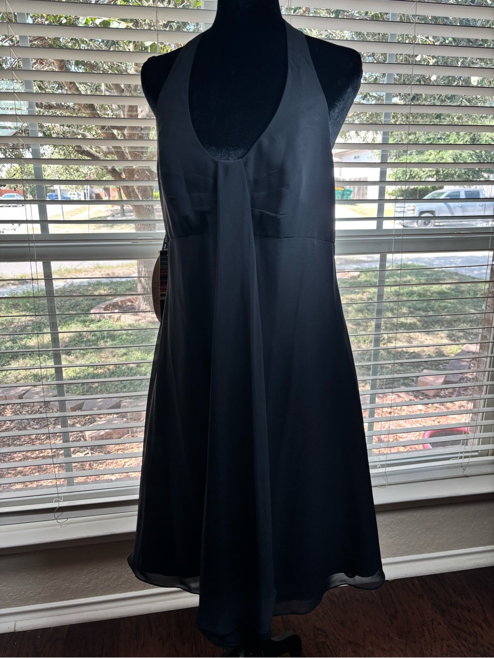 Alfred Angelo Black Halter A-Line Slip Dress Size 14